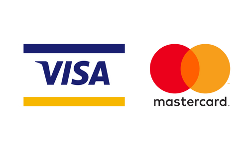 Visa and Mastercard logos