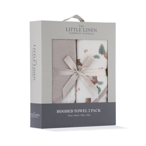 Little Linen Hooded Towel 2PK