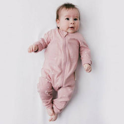 Woolbabe  Merino/Organic Cotton Pyjama Suit - Dusk Stars