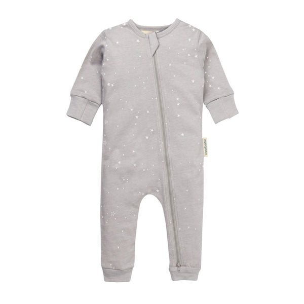 Woolbabe Merino/Organic Cotton Pyjama Suit - Pebble Stars