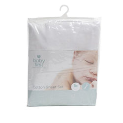 Baby First Bassinet Cotton Sheet Set White