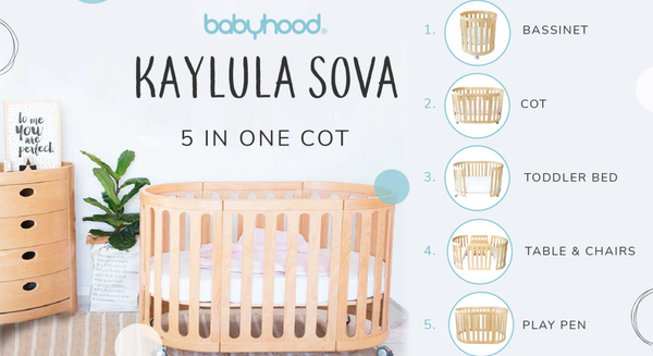 Babyhood Kaylula Sova Classic 5 in 1Cot and Mattress