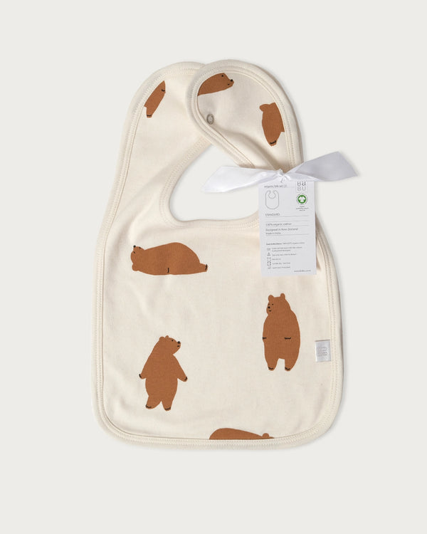 Babu Thick Organic Bib Set (2PK) Chubby Bear