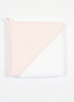 Babu Terry Hooded Baby Towel Shell Pink