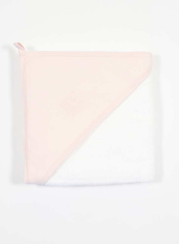 Babu Terry Hooded Baby Towel Shell Pink