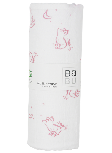 Babu Muslin Wrap organic - Swaddle - Fox pink