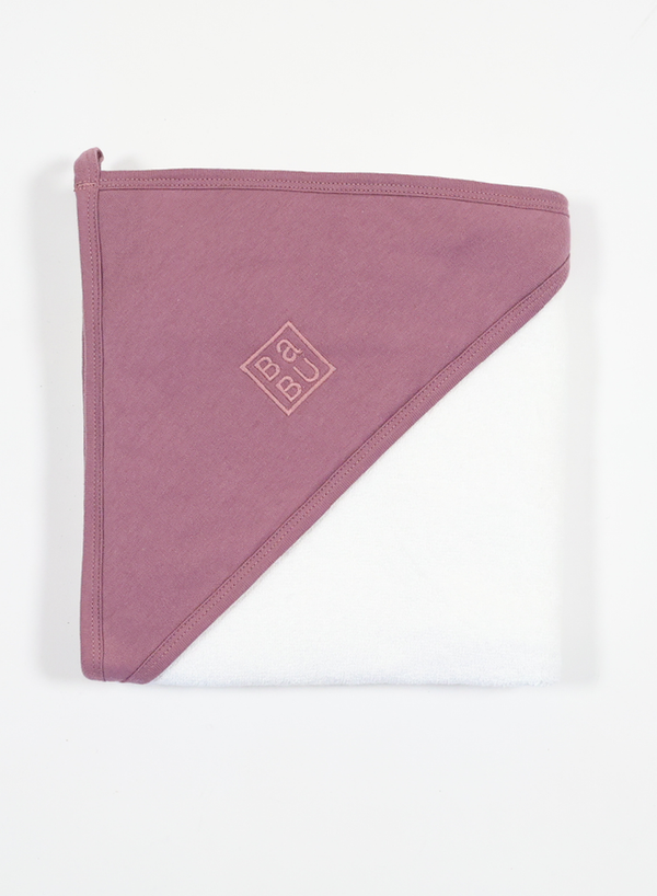 Babu Terry Hooded Baby Towel - Berry