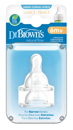 Dr Browns Options + Anti Colic Narrow Neck Teats 2Pack (Level 1 - Level 4)