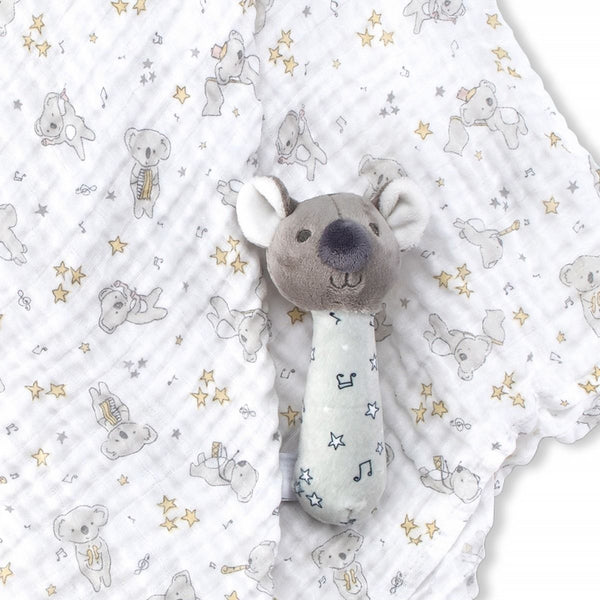 Little Linen Company Muslin + Crinkle Toy - Cheeky Koala
