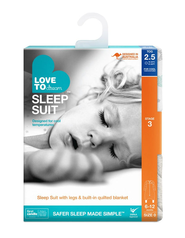 Love to dream Sleepsuit™ 2.5 TOG - White