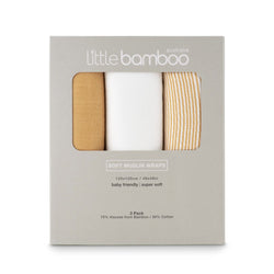 Little Linen Company Little Bamboo Muslin Wrap 3 pk