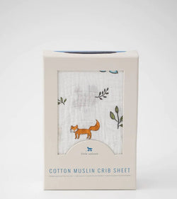 Little Unicorn Cotton Muslin Fitted Cot Sheet - Forest Friends