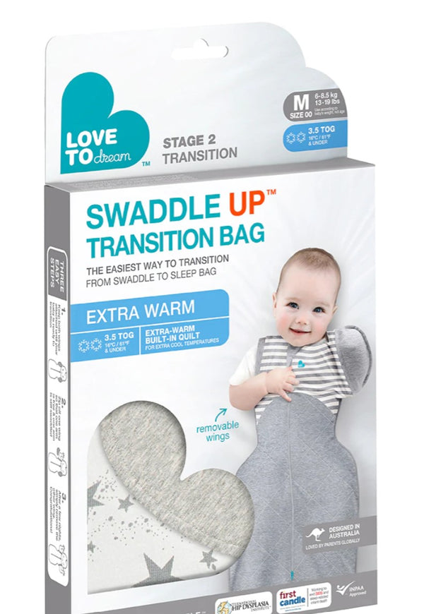 Love to dream Swaddle Up™ Transition Bag Extra Warm 3.5 TOG - White