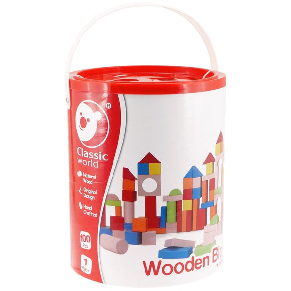 Classic World 100Pc Wooden Blocks - Barrel
