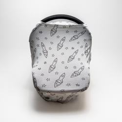 Nelly Boo Cotton Capsule / Carrycot Cover in Starry Rocket