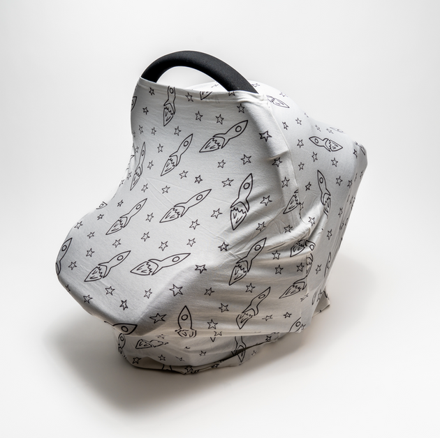 Nelly Boo Cotton Capsule / Carrycot Cover in Starry Rocket