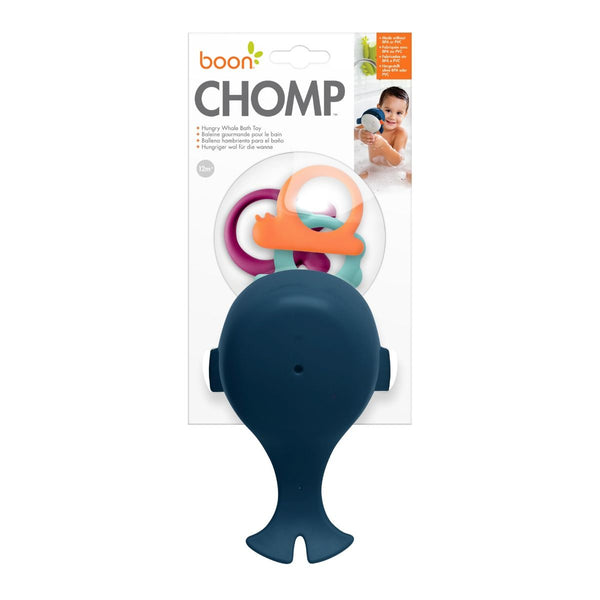 Boon Chomp Hungry Whale Bath Toy - Navy